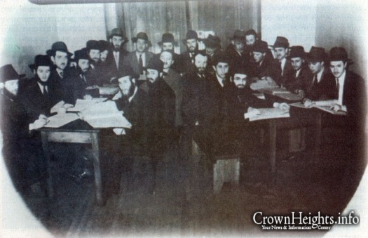 Reb Aharon (center) in yeshiva Montreal.