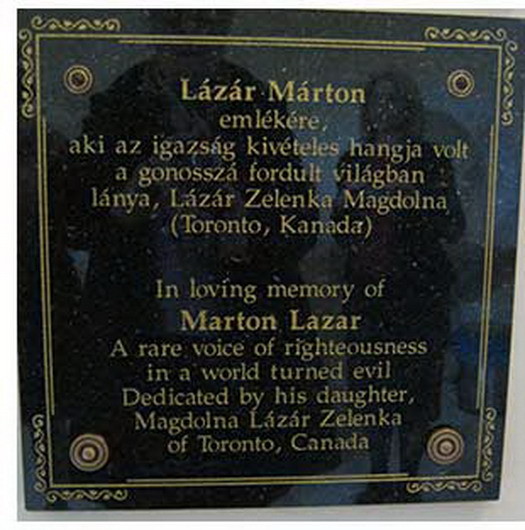 The plaque honoring Zelenka.