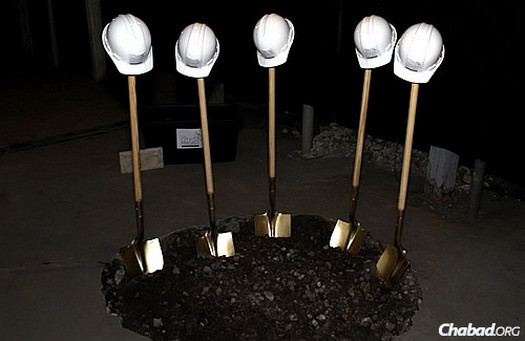 Hard hats, shovels and freshly broken ground for “The City Mikvah–Mei Daniel”