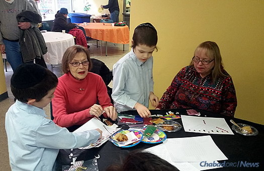 An intergenerational Chanukah activity at the Roosevelt Island Senior Center, where crafts were on the agenda.