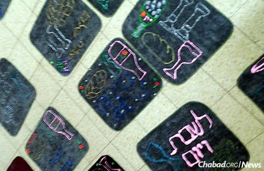 Images of challah covers made by older girls at the camp in Ra’anana.