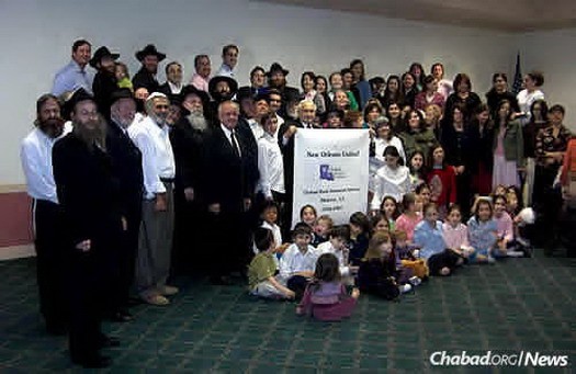Participants in the Rosh Hashanah 2005 retreat for New Orleans Jewish residents in Monroe, La.