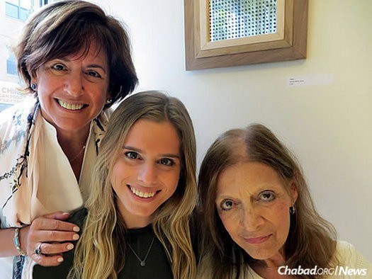 Three generations of the Borowsky family, longtime supporters of the arts in Philadelphia, including the Kugel Collab. A plaque downstairs welcomes visitors to the "Borowsky Film Room and Library." From left: Joan Borowsky, Lisa Borowsky and Laurie Wagman.