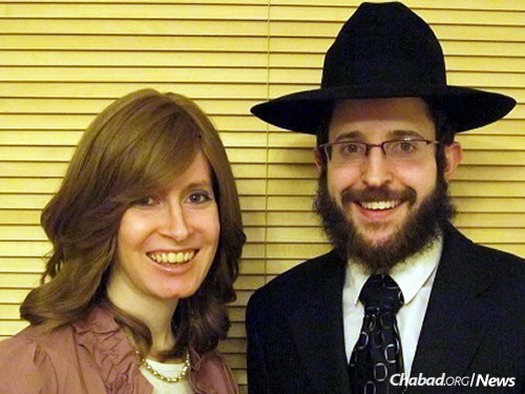 Rabbi Michoel and Esther Rose, Chabad-Lubavitch emissaries in Cardiff, Wales.