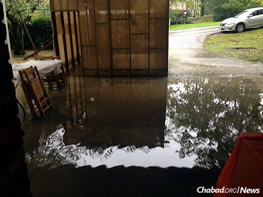 Despite the flooding of the sukkah, water did not enter the Epstein home.