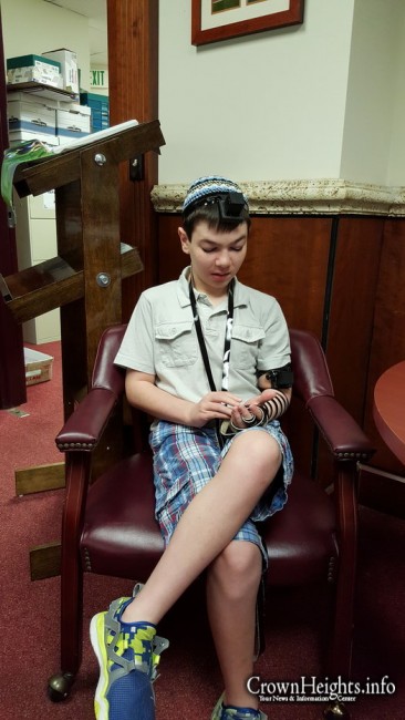 Nathan practicing for his Bar Mitzvah at the Chabad Center of Boynton Beach, FL