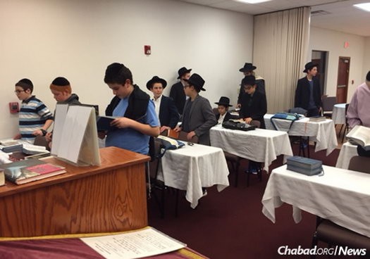 Mechinah students contribute to the reliability of the daily minyan (prayer quorum) at Chabad of Arkansas.