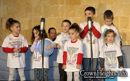 Eliyahu Segall of Malta sings as part of a choir at a Chanukah event