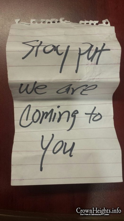 The note dropped by rescue personal from the helicopter.