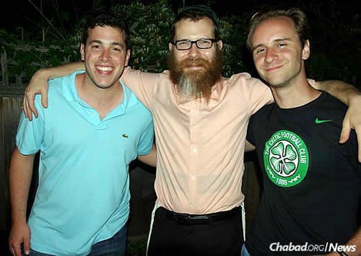 From left: Niv Milbar, Dan Berry (’09) and Craig Leibmann. Berry said: “I wouldn’t be anywhere near this affiliated with Jewish community if I hadn’t met them.”