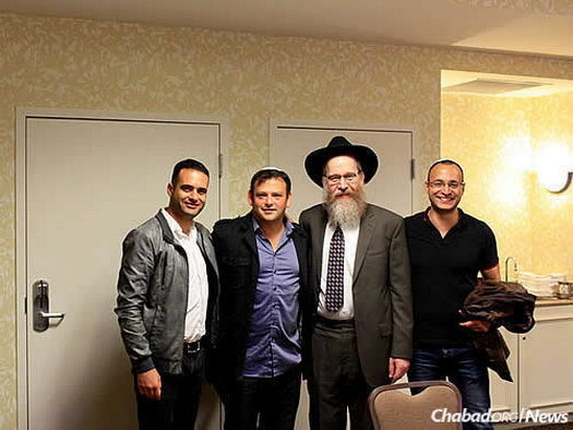 Rabbi Katzman with guests in 2014
