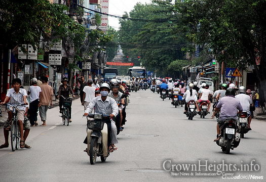 Hanoi has been the locale this summer for rabbinical students Mendy Tubul and Berel Dubinsky, who have scoured the capital of Vietnam, often on moped, looking for Jewish residents and tourists, and offering them services, kosher food and sometimes, just their company. 