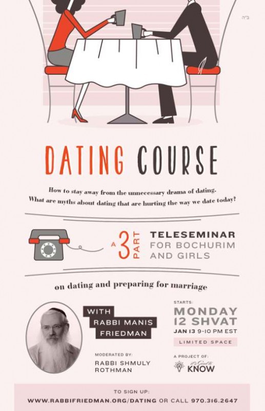 Dating Course Announced for Bochurim and Girls CrownHeights.info