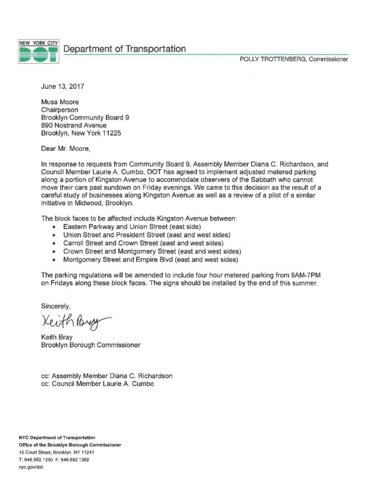 City Agrees to Change Kingston Ave. Parking Rules • CrownHeights.info
