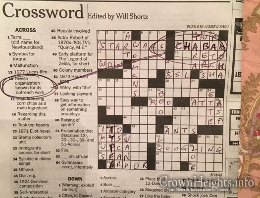 Picture of the Day: Solve This Crossword Clue CrownHeights info