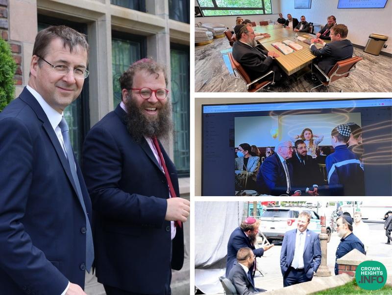 German Consul General Visits JLI, Talks Chabad's Work in Germany