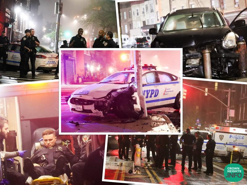 Police Car Responding In Crown Heights Crashes, Two Officers Taken To ...